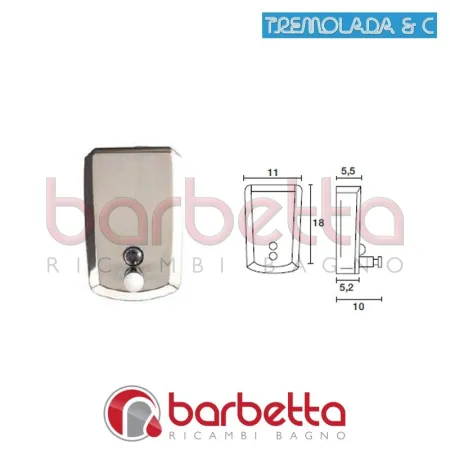 DISPENSER SAPONE IN ACCIAIO RICAMBIO TREMOLADA 8214