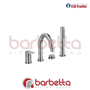 BATTERIA PER BORDO VASCA MONOCOMANDO CON BOCCA DEVIATORE E DOCCIA TOLOMEO FRATTINI 83029