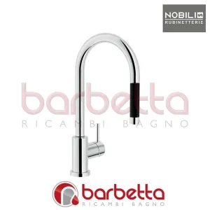 MISCELATORE DOCCIA ESTRAIBILE MONOGETTO IMPUGNATURA NERA LIVE CROMO NOBILI LV00137/1CR