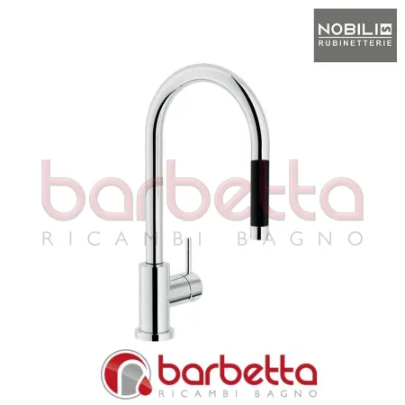 MISCELATORE DOCCIA ESTRAIBILE MONOGETTO IMPUGNATURA NERA LIVE NICKEL SPAZZOLATO NOBILI LV00137/1IX