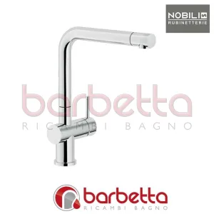 MISCELATORE MONOCOMANDO LAVELLO CUCINA CON BOCCHETTA GIREVOLE DIAM 28 LIVE NICKEL SPAZZOLATO NOBILI LV00113IX