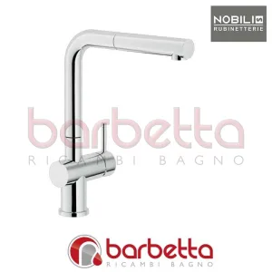 MISCELATORE MONOCOMANDO LAVELLO CUCINA DOCCIA ESTRAIBILE CON DOCCETTA MONOGETTO DIAM 28 LIVE BIANCO NOBILI LV00117/1WM