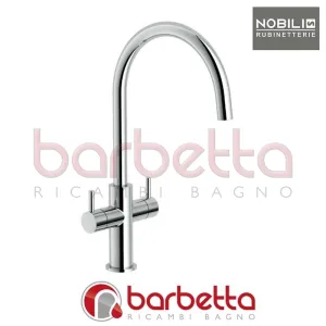 MISCELATORE LAVELLO CUCINA BICOMANDO CANNA OMBRELLO SERIE ACQUERELLI CROMO NOBILI AQ93824CR