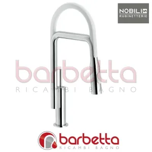MISCELATORE LAVELLO CUCINA CANNA CON GUAINA SERIE ACQUERELLI JOYSTICK CROMO NOBILI AJ93300CR