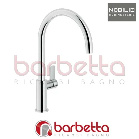 MISCELATORE LAVELLO CUCINA STAMPATO CARTUCCIA Ø28 CANNA GIREVOLE FLAG NERO+CROMO NOBILI FL96113NC