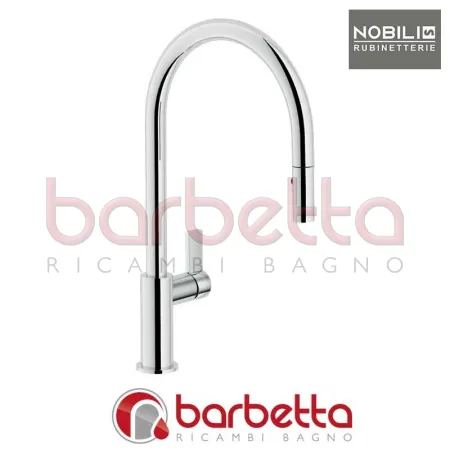 MISCELATORE LAVELLO CUCINA STAMPATO CARTUCCIA Ø28 DOCCIA ESTRAIBILE 2GETTI FLAG CROMO NOBILI FL96137CR