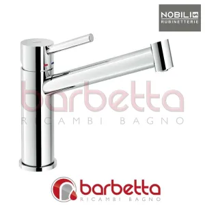 MISCELATORE MONOCOMANDO LAVELLO CUCINA GIREVOLE 360° SERIE SNOW CROMO NOBILI SN00113/25CR