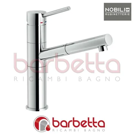MISCELATORE LAVELLO CUCINA DOCCIA ESTRAIBILE SERIE SNOW CROMO NOBILI SN00717CR
