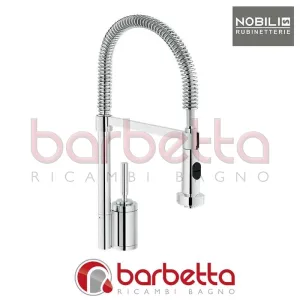 MISCELATORE LAVELLO DOCCIA 2 GETTI PULL DOWN BILLY RITORNO AUTOMATICO CROMO+SATINATO NOBILI OZ45300/3CS
