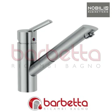 MISCELATORE MONOCOMANDO LAVELLO DOCCIA ESTRAIBILE MONOGETTO OZ ACCIAIO INOX NOBILI OZ117/8IP