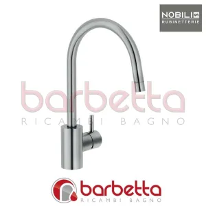 MISCELATORE LAVELLO CANNA GIREVOLE ACCIAIO INOX LEVA T7 NOBILI OZ133/T7IP