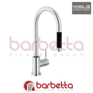 MISCELATORE DOCCIA ESTRAIBILE MONOGETTO IMPUGNATURA NERA OZ LEVA T7 CROMO NOBILI OZ137/1T7CR