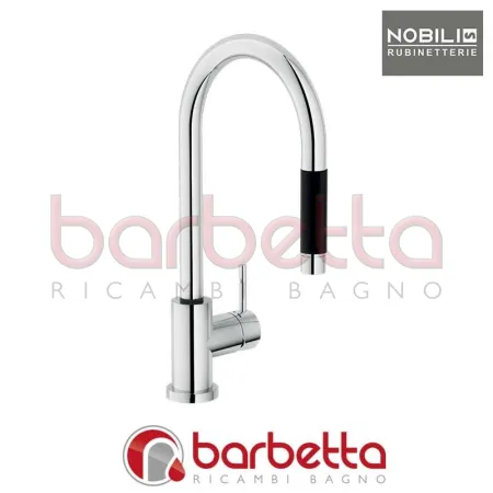 MISCELATORE DOCCIA ESTRAIBILE MONOGETTO IMPUGNATURA NERA OZ LEVA T7 CROMO NOBILI OZ137/1T7CR
