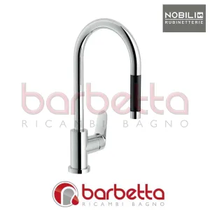 MISCELATORE LAVELLO DOCCIA ESTRAIBILE MONOGETTO IMPUGNATURA NERA SERIE BLUES CROMO NOBILI BS101137/1CR