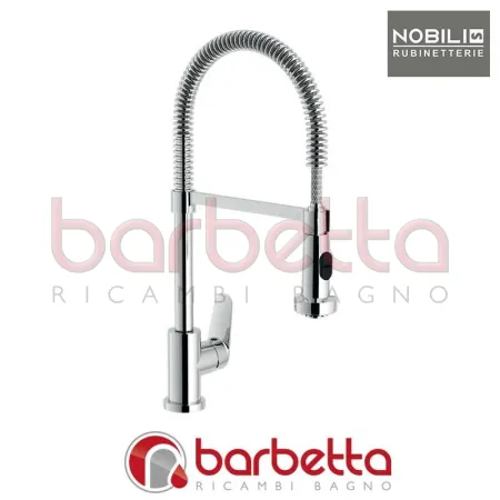 MISCELATORE MONOFORO LAVELLO CUCINA CON DOCCETTA PULL DOWN NDW SERIE BLUES CROMO NOBILI BS101300/3CR