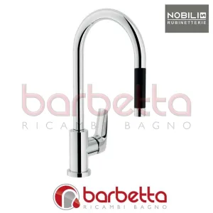 MISCELATORE LAVELLO DOCCIA ESTRAIBILE MONOGETTO IMPUGNATURA NERA SERIE NOBI CROMO NOBILI NB84137/1CR