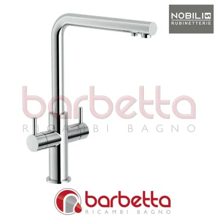 MISCELATORE LAVELLO CUCINA BICOMANDO ACQUA FILTRATA CROMO NOBILI AQ93823/3VCR