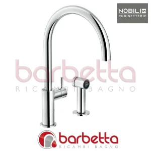 MISCELATORE LAVELLO CANNA GIREVOLE CON DOCCETTA LATERALE AMBIENT SIDE SPRAY CROMO NOBILI CU96600CR