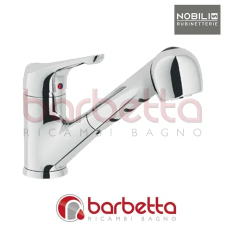 MISCELATORE LAVELLO BASSA PRESSIONE DOCCIA ESTRAIBILE MACRO SKIPPER CROMO NOBILI BP11117/5-SCR