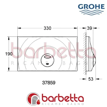 PIASTRA DI AZIONAMENTO SURF CROMO GROHE 37859000