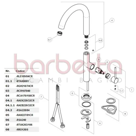 RICAMBIO CARTUCCIA COMPLETA Ø25 CON FONDO NOBILI RCR107040