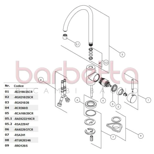 RICAMBIO AERATORE M 16x1 CROMO NOBILI RAEK222/10CR