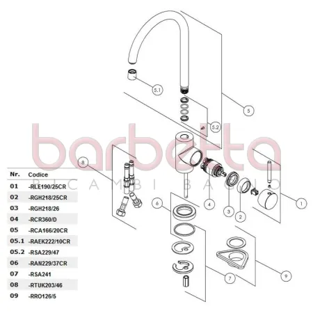 RICAMBIO AERATORE M 16x1 CROMO NOBILI RAEK222/10CR