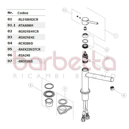 RICAMBIO NR 10 AERATORE M18x1 CROMO NOBILI RAEK220/27CR