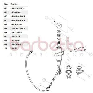RICAMBIO DOCCETTA MONOGETTO TOWER CROMO NOBILI RDO142/95CR