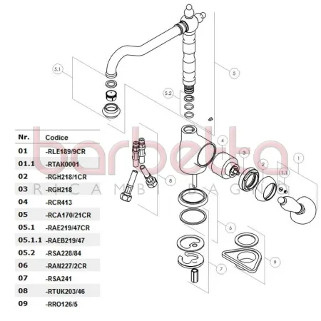 RICAMBIO ANELLO DI BASE CROMO NOBILI RAN227/2CR