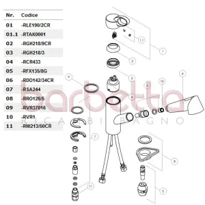 RICAMBIO ANELLO PER LAVELLO DOCCIA ESTRAIBILE OZ NOBILI RVR37016