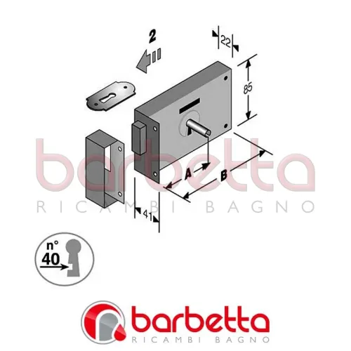 SERRATURA PORTONCINO DA APPLICARE ART.175 OR BONAITI SCATOLA MM.120