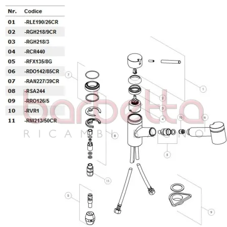 RICAMBIO DOCCETTA "CHEF TECHNO" CROMO NOBILI RDO142/85CR