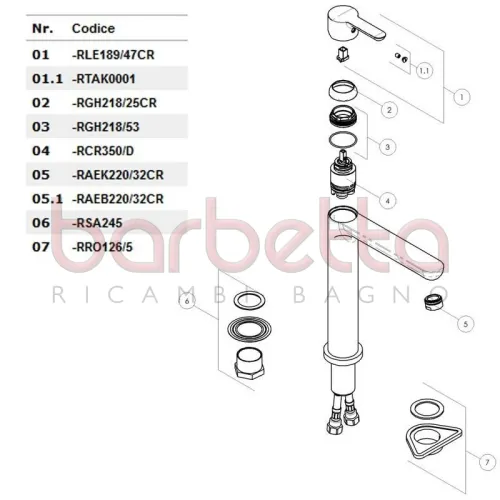 RICAMBIO GHIERA FISSAGGIO OTTONE DIAM. 35 NOBILI RGH218/53