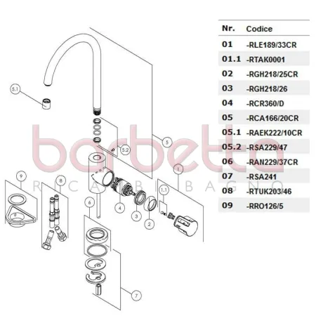 RICAMBIO LEVA NEW ROAD CROMO NOBILI RLE189/33CR