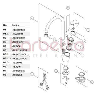 RICAMBIO GHIERA FISSAGGIO PLASTICA NOBILI RGH218/32