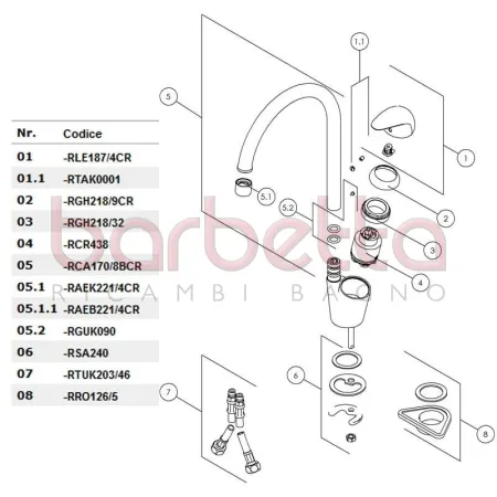 RICAMBIO GHIERA FISSAGGIO PLASTICA NOBILI RGH218/32