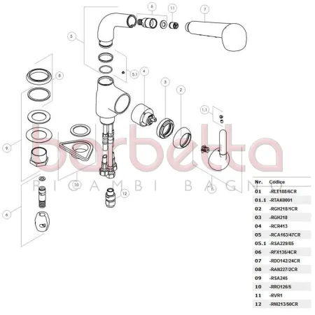 RICAMBIO BOCCA FUSA MONOFORO DOCCIA ESTRAIBILE LUSSO CROMO NOBILI RCA163/47CR