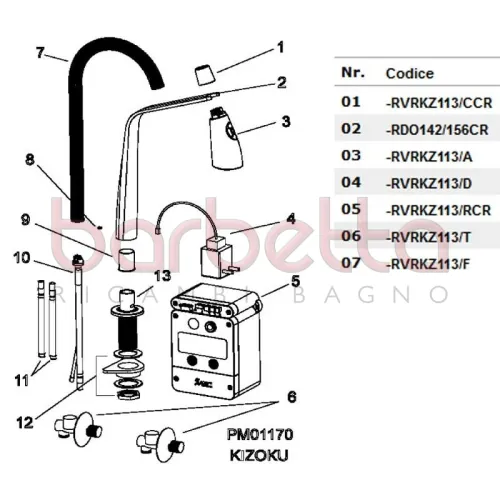 RICAMBIO DOCCETTA A LED PER ARTICOLO KIZOKU 113 CROMO NOBILI RDO142/156CR