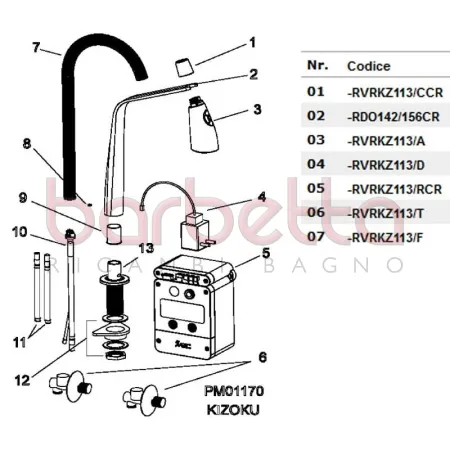RICAMBIO RUBINETTI FILTRO (N.2) PER ARTICOLO KIZOKU 113 CROMO NOBILI RVRKZ113/RCR