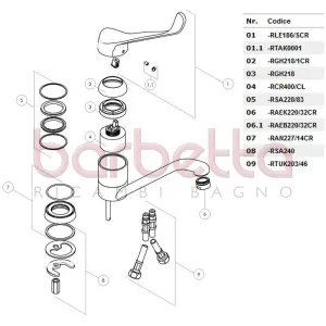 RICAMBIO LEVA CLINICA SKIPPER CROMO NOBILI RLE186/SCR