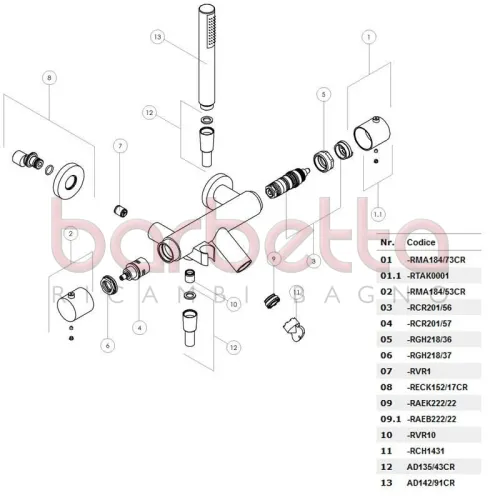 RICAMBIO GHIERA M32x1,5 PER TERMOSTATICO NOBILI RGH218/37