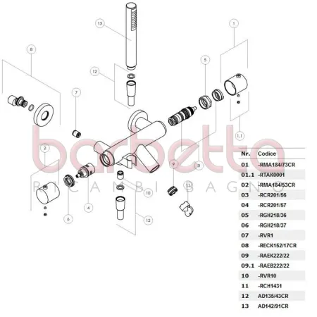 RICAMBIO GHIERA M32x1,5 PER TERMOSTATICO NOBILI RGH218/37