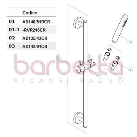 RICAMBIO SCORSOIO ABS DIAM.18 CROMO NOBILI RVR218CR