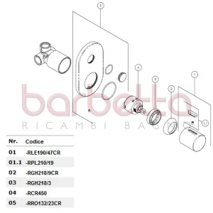RICAMBIO ROSONE INCASSO LIKID CROMO NOBILI RRO132/23CR