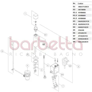 RICAMBIO TUBO FLEX NEUTRO MOK M10x1 MM600 - G1/2" CALOTTA GIREVOLE FGI SPX DN6 NOBILI RTU203/111