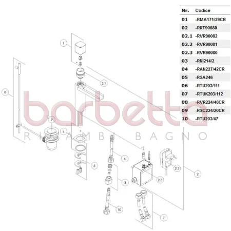 RICAMBIO TUBO FLEX NEUTRO MOK M10X1 MM.200 CALOTTA G1/2" FGI - SPX - DN6 NOBILI RTU203/47