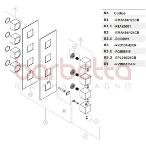 RICAMBIO GUARNIZIONE SPUGNA QUADRA PER ROSONE INCASSO 3 VIE ADESIVA NOBILI RGU85118