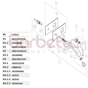 RICAMBIO GUARNIZIONE GOMMA SPUGNA ROSONE NOBILI RGU95009