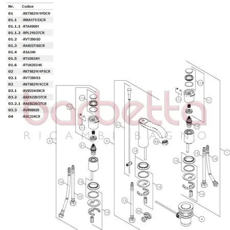 RICAMBIO RACCORDO M G1/2" - M G1/2" - M G1/2 CONNESS. FLEX LAVABO / BIDET TRE FORI SOFI' NOBILI RVR98029